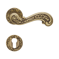 Barocco Lever Handle on Decorative Rose